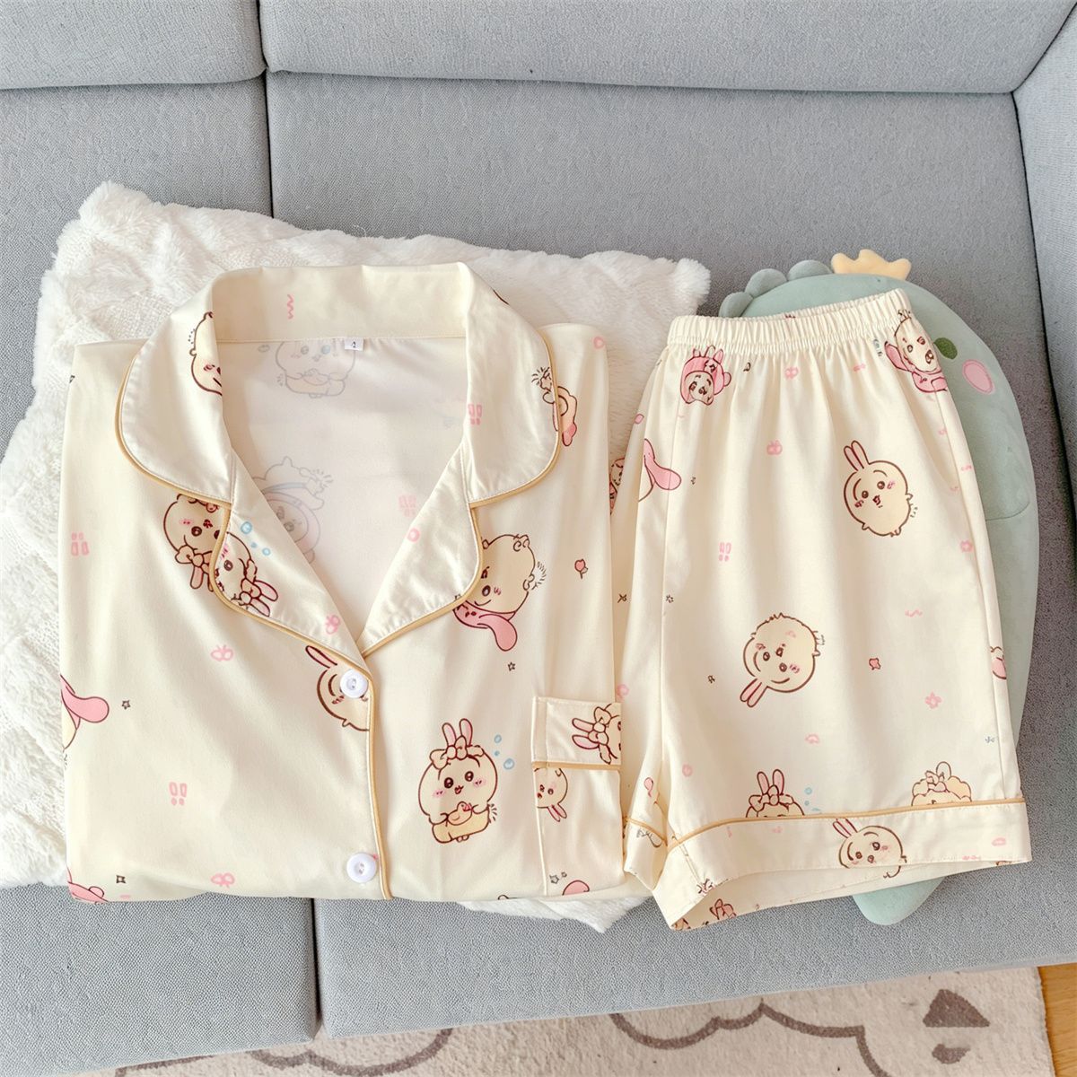 Women'S Fashion Pajamas - Kawaii Usag Chiikawa Women's Summer Pajama