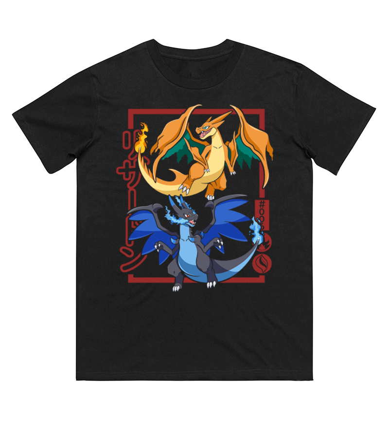 Women Fashion Evolution - Pokémon Charizard Evolution Printed T-shirt Men
