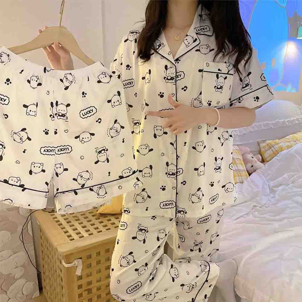 Women'S Fashion Pajamas - Cute Pochacco Cartoon Women's Three Piece