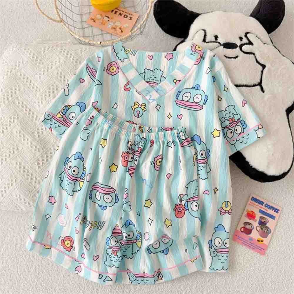 Women'S Fashion Pajamas - Sanrio Hangyodon Women's Pajama Set Kawaii