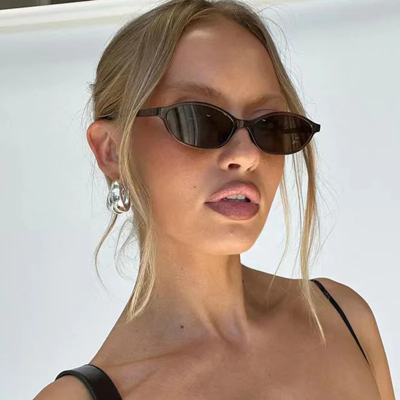 Women Fashion Glasses - Retro Oval Frame Sunglasses Fashion Women
