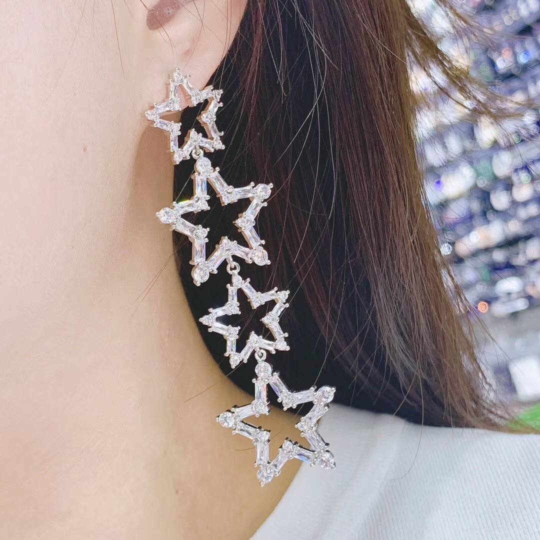 Women Fashion Uae - Luxury Star Geometry Women's Earrings Cubic
