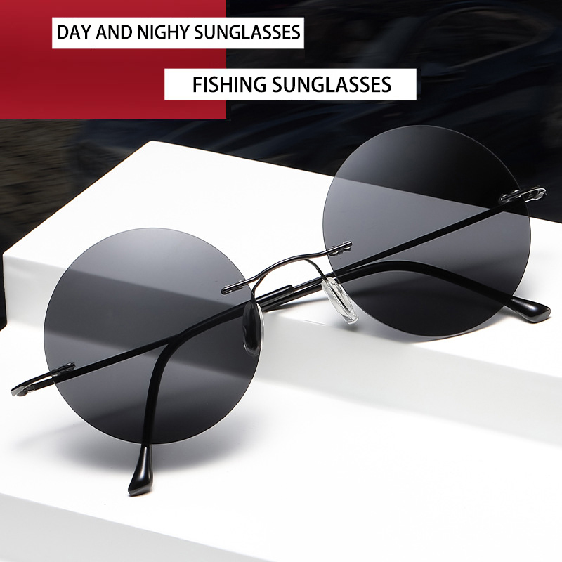 Women Fashion Glasses - BOYSEEN Ultra light polarized circular frameless