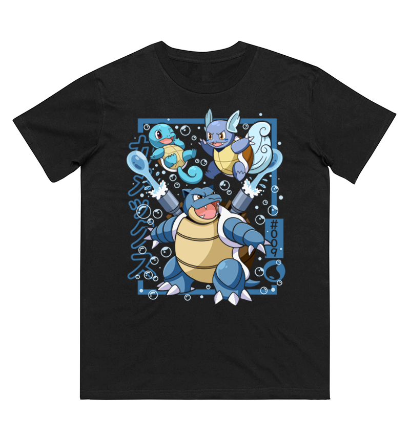 Women Fashion Evolution - Pokémon Squirtle Evolution Printed Pure Cotton