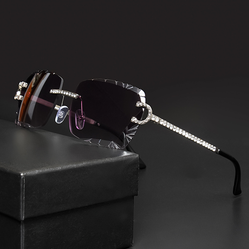Women'S Fashion Reading Glasses - Fashion Rimless Square Sunglasses Vintage Diamond