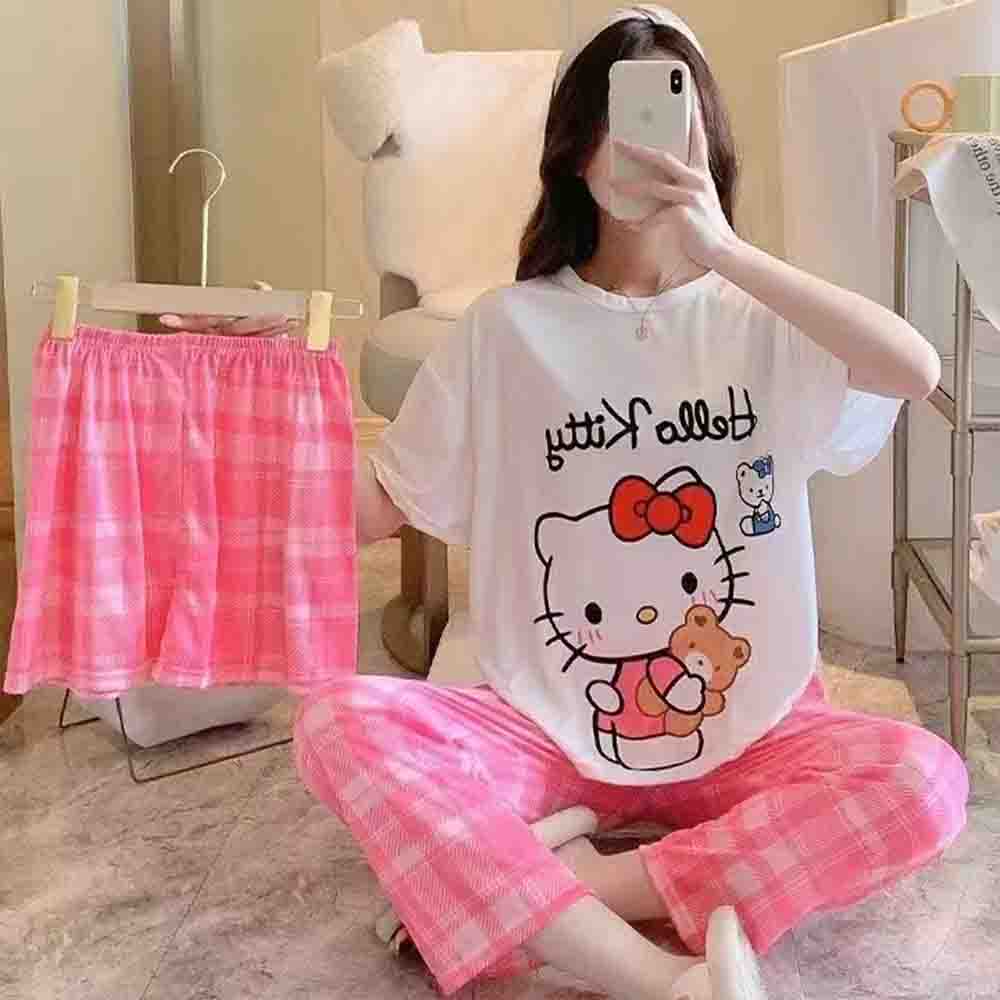 Women'S Fashion Pajamas - Hello Kitty Women's New 3-Piece Pajama