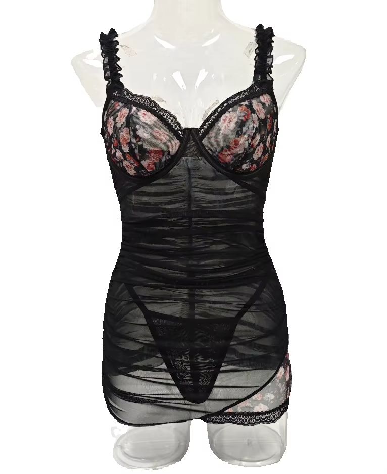 Bodycon Dress Women - Women Lace Lingerie Dress Ruffle Spaghetti