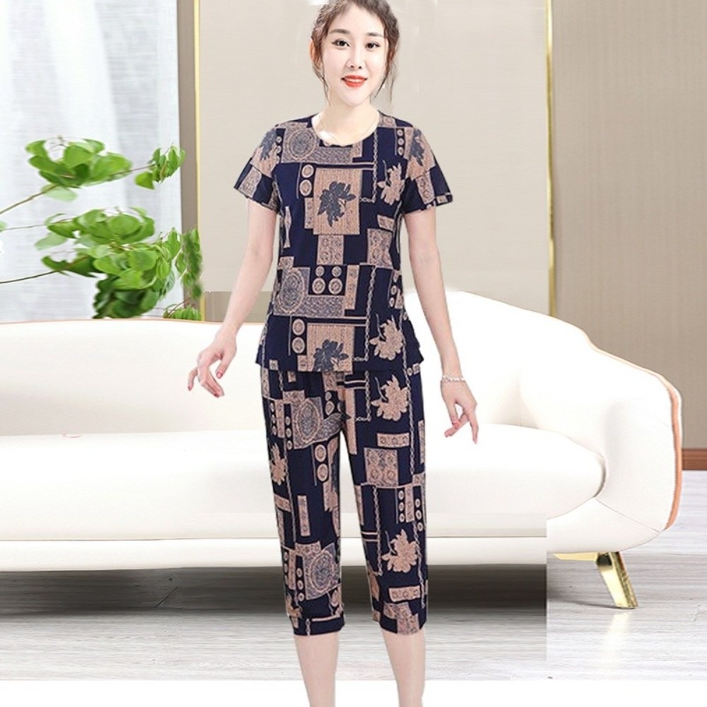 Women'S Fashion Pajamas - Fashion Plus Size Elderly T-shirt Sets