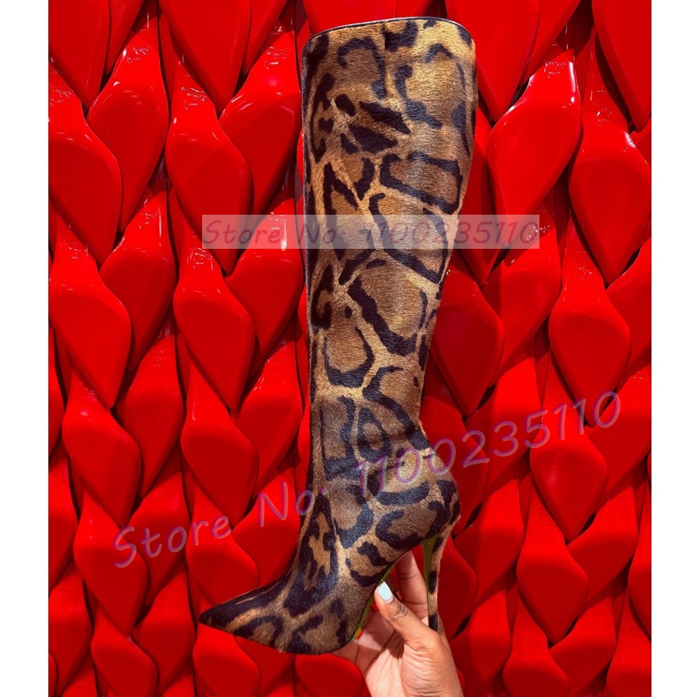 Leopard Print Faux Horsehair K - Women'S Fashion Leather Boots review and price