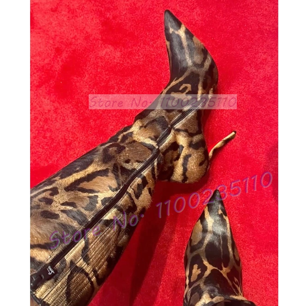 Leopard Print Faux Horsehair K - Women'S Fashion Leather Boots review and price