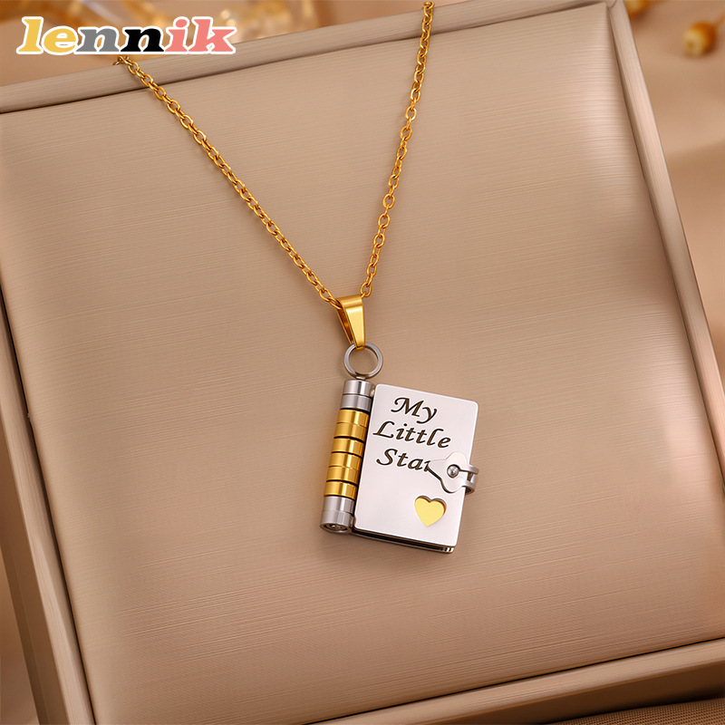 LENNIK Openable Book Necklace, - Women Fashion Open Now review and price
