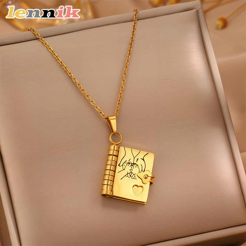 LENNIK Openable Book Necklace, - Women Fashion Open Now review and price