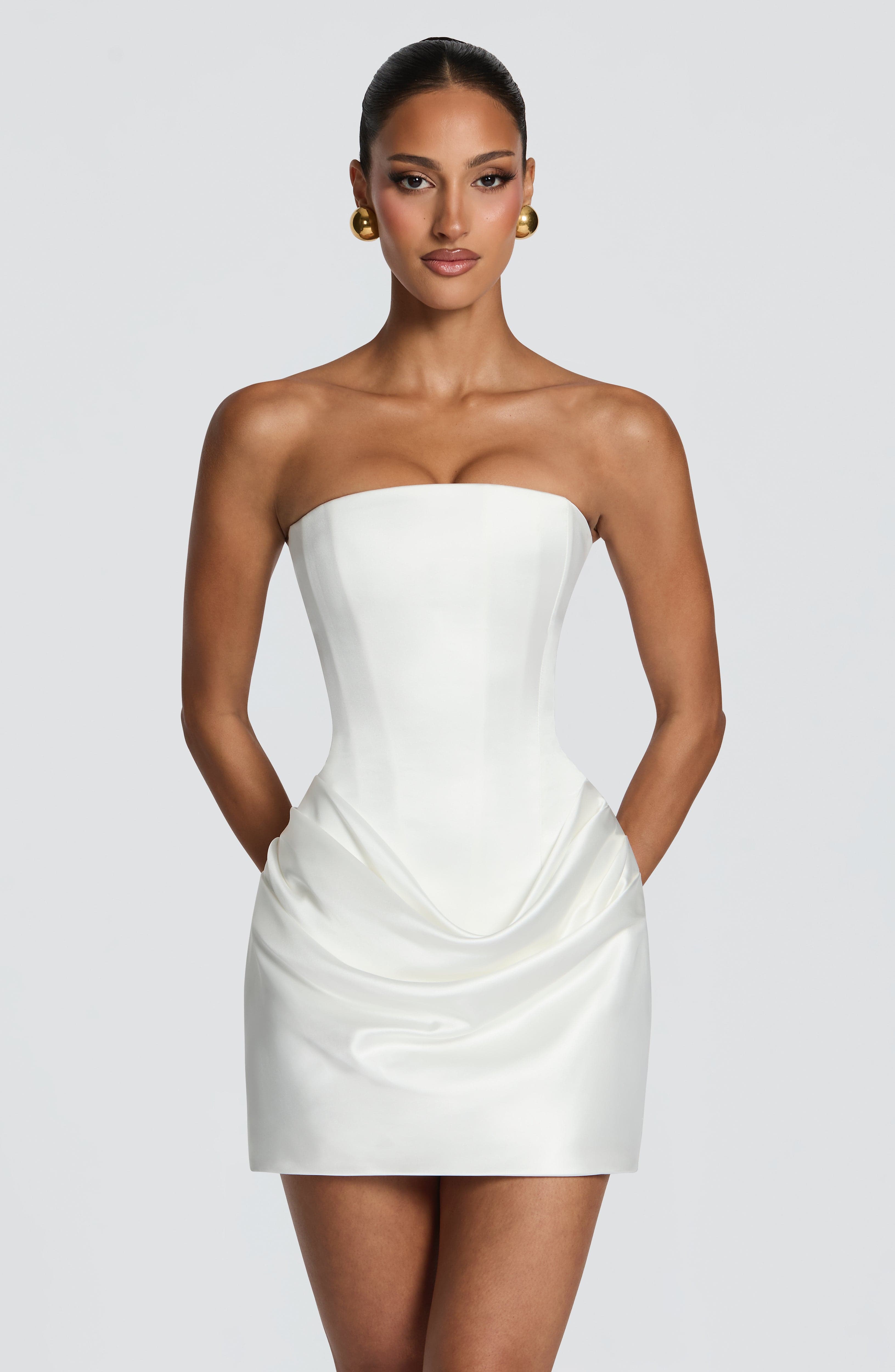 2 Styles White Satin Mini Dres - Bodycon Dress Women review and price