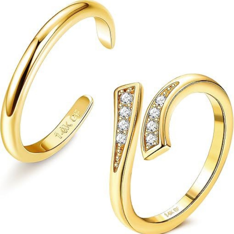 14K Gold-Plated Adjustable Zir - Women'S Fashion Rings Gold review and price
