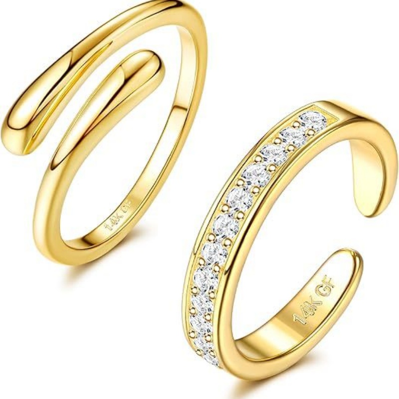 14K Gold-Plated Adjustable Zir - Women'S Fashion Rings Gold review and price
