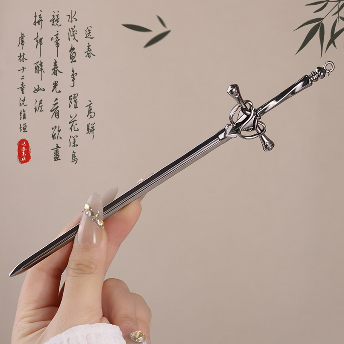 Metal Gray Sword Styling Pins  - Women Fashion Hair Style review and price