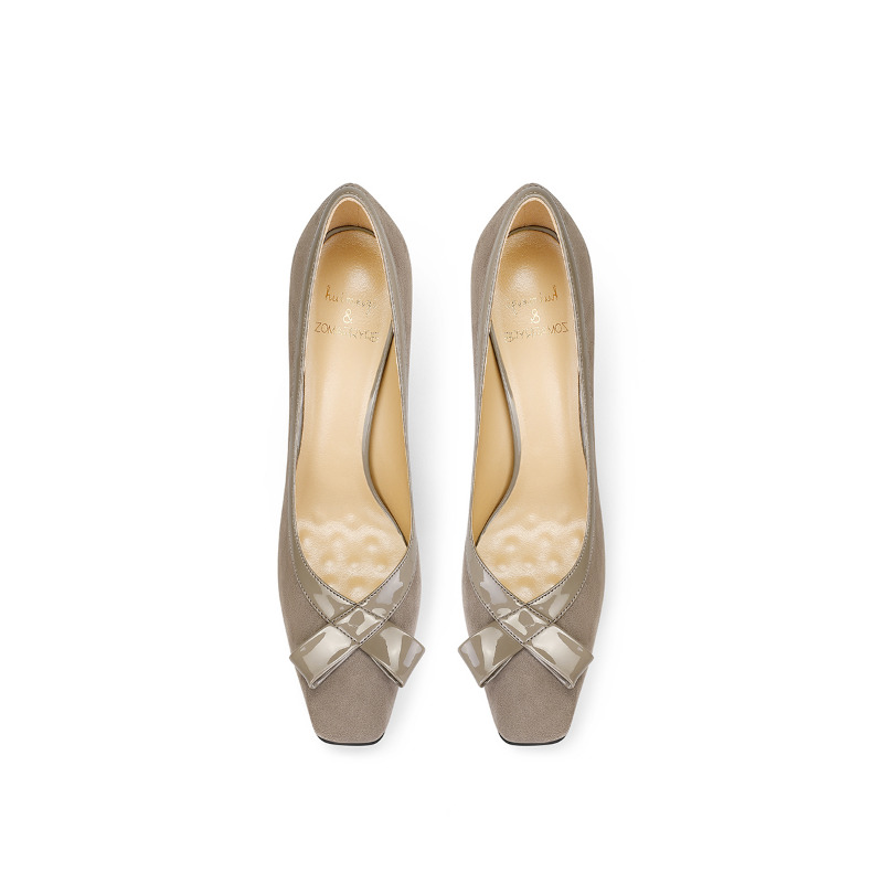 Elegant Khaki Suede Block Heel - Women'S Fashion Petite review and price