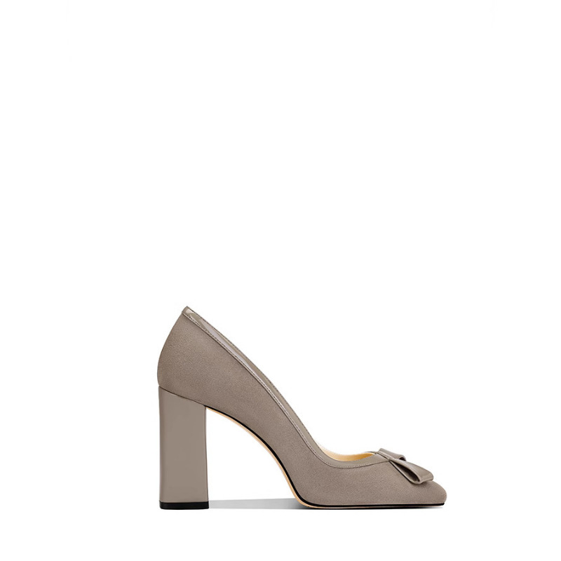 Elegant Khaki Suede Block Heel - Women'S Fashion Petite review and price