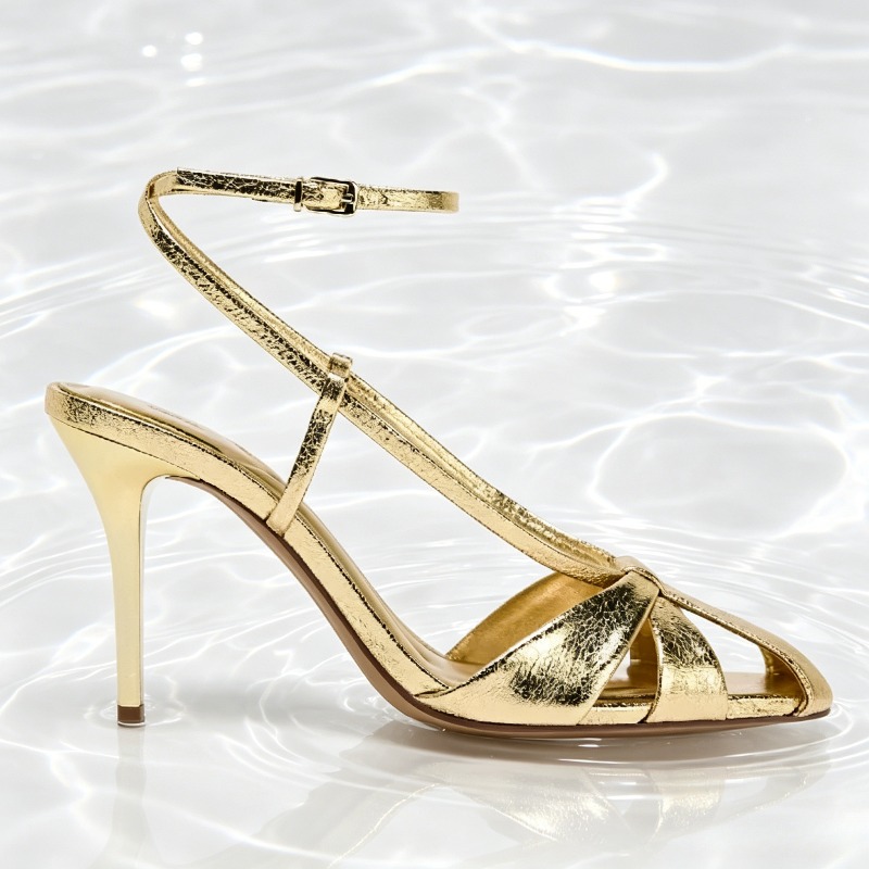 Fashion Gold Thin Heeled Sanda - Women'S Fashion Brand Shoes review and price
