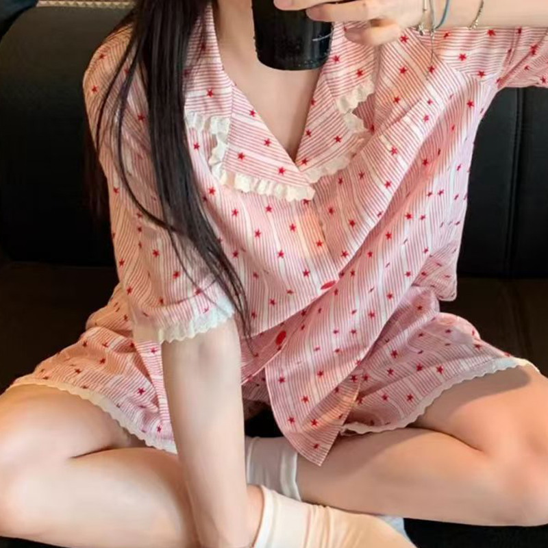 Y2K Fashion Pink Striped Star  - Women'S Fashion Pajamas review and price